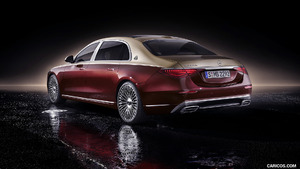 2021 Mercedes-Maybach S-Class (Color: Designo Rubellite Red / Kalahari Gold) - Rear Three-Quarter